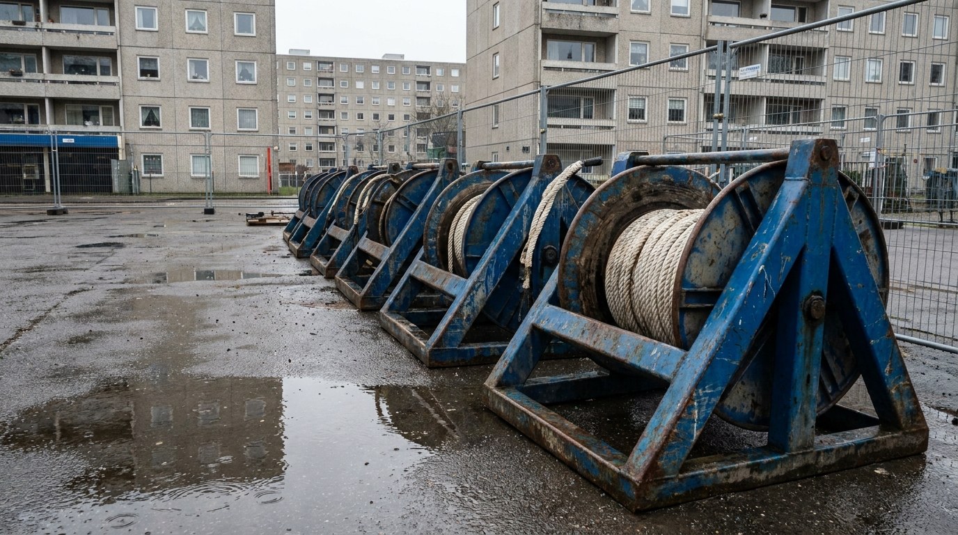 кабельные домкраты на площадке