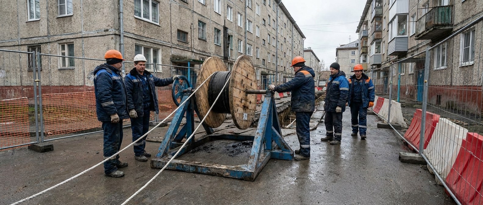кабельные домкраты в работе на трассе